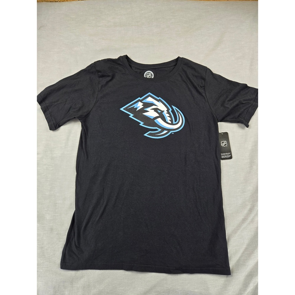 NHL Utah Mammoth Kids Black Graphic T-Shirt Short Sleeve Cotton Size XXL 18